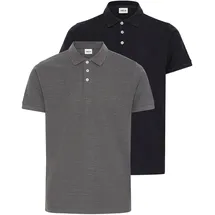 !Solid Poloshirt SOLID "Poloshirt SDHattim", Herren, Gr. L, schwarz (schwarz, mid grau melange), Obermaterial: 100% Baumwolle CO., Shirts