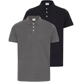 !Solid Poloshirt SOLID "Poloshirt SDHattim", Herren, Gr. L, schwarz (schwarz, mid grau melange), Obermaterial: 100% Baumwolle CO., Shirts