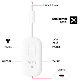 Twelve South AirFly Pro 2 Drahtloses Kommunikationssystem, 16,5 g, Weiß