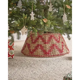 Beliani Weihnachtsbaumkragen GLACE Seegras Rot 60 cm