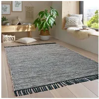 Taracarpet Handwebteppich Borkum Teppich fürs Wohnzimmer, Schlafzimmer und als Küchenteppich geeignet 100% Baumwolle braun 080x150 cm