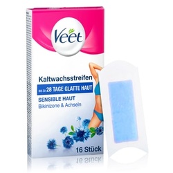 Veet Kaltwachsstreifen Bikini & Achseln Sensitive Haut plastry z woskiem na zimno 16 Stk