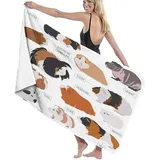 Meerschweinchen Strandtuch 70x150 cm, Weich Schnell Trocknen Microfaser Handtücher, Kinder 3D Strandhandtuch Meerschweinchen Strandtücher Badetuch Strandlaken Handtuch Herren Frauen Badetücher