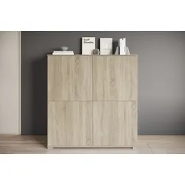 OTTO home PC-Schrank OTTO HOME "Kenia, Sekretär, Home Office", sonoma, B:120cm H:125cm T:39,5cm, Sekretäre, Mit Push-to-open, Tastaturauszug und praktischem Stauraum