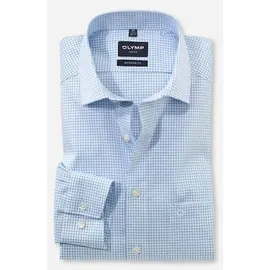 Olymp Langarmhemd kariert Blau 48