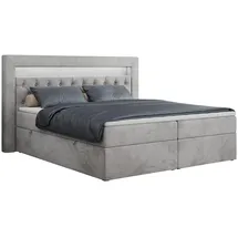MKS Boxbett, GOLD-6 Led, 140/200 Hellgrau Velvet - H3
