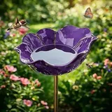 Bienentränke Blume Metall Gartenstecker Vogeltränke Winterfest Insektentränke Gartenstatuen Figuren Deko Bienenbäder Schmetterlingstränke Vogelfutterstation Outdoor Wasser Futterspender (J)