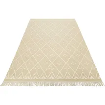 Green Looop Teppich GREEN LOOOP "Vermont GL-82101", beige (beige, creme), B:130cm H:5mm L:190cm, Baumwolle, Schurwolle, Teppiche, Teppich, handgewebter Naturfaserteppich aus 80% Wolle 20% Baumwolle, Wohnzimmer