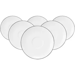 Seltmann Weiden Lido Black Line Milchkaffeeuntertasse ø 16 cm 6er Set