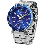 Vostok Europe Herrenuhr Automatik GMT Energia Rocket Stahl/Blau