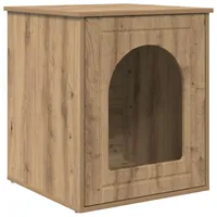 vidaXL Katzenhaus Kunsthandwerk Eiche 53 x 52 x 62 cm Holzwerkstoff