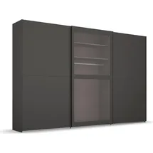 Rauch »Kleiderschrank Schrank Garderobe Schlafzimmerschrank LUMIS«, mit Glasrahmentüren aus transparentem Grauglas MADE IN GERMANY grau