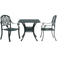 vidaXL 3-tlg. Bistro-Set Grün Aluminiumguss