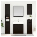 vidaXL Badezimmerschrank-Set 3-tlg. Schwarz Eichen-Optik
