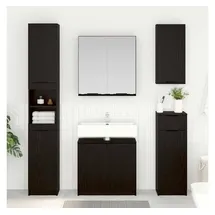 vidaXL Badezimmerschrank-Set 3-tlg. Schwarz Eichen-Optik