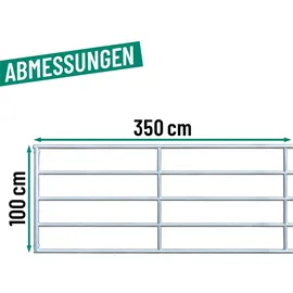 VOSS.farming Weidetor 350 cm Silberfarben
