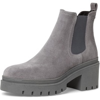 TAMARIS Damen Chelsea Boots Leder Blockabsatz; GREY/grau; 38 EU - 38 EU