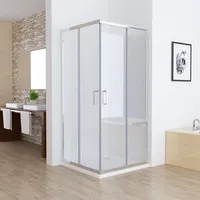 MIQU Duschkabine Eckeinstieg 80x80 cm Duschwand mit Doppel Schiebetür rollen, 5mm ESG Sicherheitsglas, Schiebetüren Glas komplett Dusche Chrom Duschabtrennung Höhe 185cm, ohne Duwchtasse