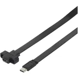 Renkforce USB-Kabel USB 3.2 Gen1 USB-C® Stecker, USB-C® Buchse 0.25 m Schwarz schraubbar, hochflexibel RF-3415030