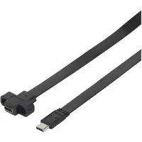 Renkforce USB-Kabel USB 3.2 Gen1 USB-C® Stecker, USB-C® Buchse 0.25 m Schwarz schraubbar, hochflexibel RF-3415030