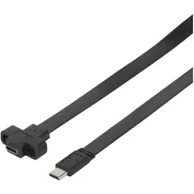 Renkforce USB-Kabel USB 3.2 Gen1 USB-C® Stecker, USB-C® Buchse 0.25 m Schwarz schraubbar, hochflexibel RF-3415030