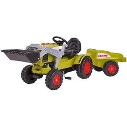 BIG Spielzeug-Auto Traktor CLAAS Celtis mit Anhänger grün