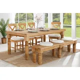 Großer, original MEXICO Esstisch 244x100cm, gedrechselte Beine, Hacienda Landhaus Stil, Pinie