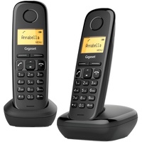 Gigaset A270 Duo - 2 Handys mit hochwertiger Freisprecheinrichtung - beleuchtete Tastatur und Display - LCD-Anzeige mit 1,5" - bis zu 200 Stunden Standby-Zeit, schwarz