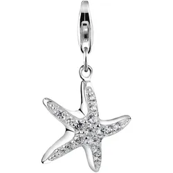 Nenalina Seestern-Anhänger Zirkonia Kristalle 925 Silber Charms & Kettenanhänger   Damen 