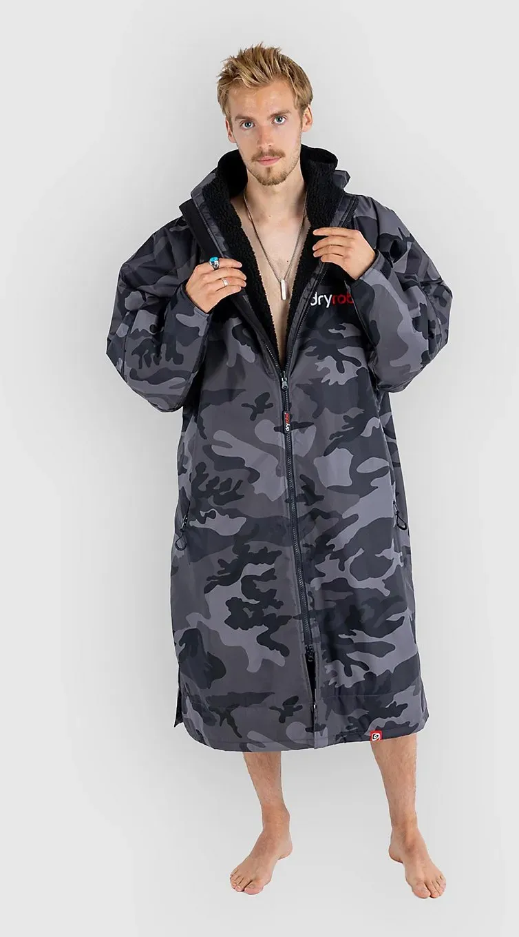 Dryrobe Advance Long Sleeve Surf Poncho black camo Gr. XS