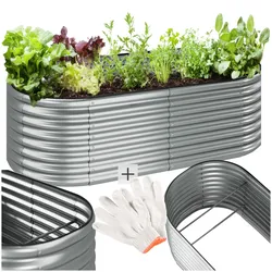 tectake® Hochbeet, aus verzinktem Stahl, stabil, sicher, witterungsbeständig, 200 x 100 x 60 cm