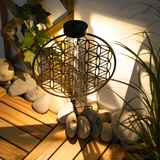 ETC Shop Solar Lampe Outdoor Solarleuchte orientalisch LED Garten Laterne Außen mit Lichteffekt Lebensblume, 1x LED warmweiß, DxH 20x31 cm, Terrasse