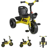 Byox Dreirad Hunter EVA-Reifen, verstellbarer Sitz, Korb, ergonomische Griffe gelb