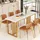 Costway Esszimmertisch 160 x 76 x 60 cm Weiß/Gold