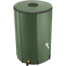 Tectake Regentonne mit Hahn und Überlaufschutz 380 l Grün