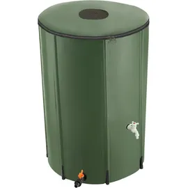 Tectake Regentonne mit Hahn und Überlaufschutz 380 l Grün