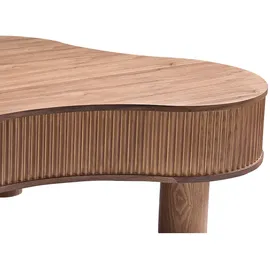 SalesFever Wohnzimmertisch organisch mit Massivholz-Lamellen Braun Walnuss 116 x 32 x 77 cm