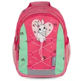Belmil Mini Kiddy Kindergartenrucksack "Sweet Bunny Cherry" für 1-3 Jährige Kinder mit Brustgurt - Rosa