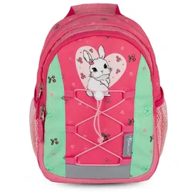 Belmil Mini Kiddy Kindergartenrucksack "Sweet Bunny Cherry" für 1-3 Jährige Kinder mit Brustgurt - Rosa