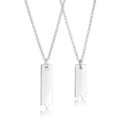 Elli Ketten-Set »Halskette Barren Partner Freundschaft Set (2 tlg) 925 Silber« Elli Silber 45