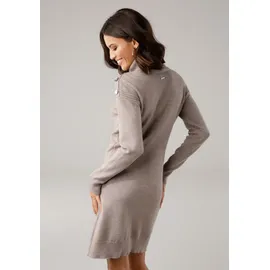 LAURA SCOTT Strickkleid Mini Taupe-Melange 36