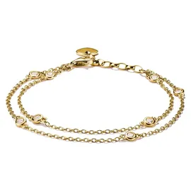 Thomas Sabo Doppelreihiges Armband Zirkonia Gold A2216-414-14 Größe 19