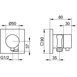 Keuco IXMO 2-Wege Umstellventil Schwarzchrom gebürstet 59556131202