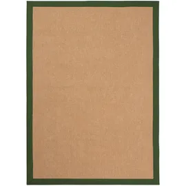 carpetfine Sisalteppich Sisal, auch als Läufer erhältlich, rechteckig, Höhe: 5 mm, mit farbiger Bordüre, Anti Rutsch Rückseite, viele Größen, Wohnzimmer grün 60 cm x 110 cm x 5 mm