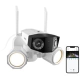 Reolink 8MP 4K WLAN-Flutlichtkamera Dual-Objektiv 180° Panorama-Weitwinkel 5 GHz/2,4 GHz WLAN Personen-/Fahrzeugerkennung