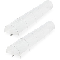 Relaxdays Folientunnel, 2er Set, 3,7 m Länge, PVC Gewächshausfolie,