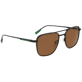 Lacoste L261s Unisex-Sonnenbrille Vollrand Pilot Metall-Gestell, schwarz