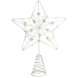 COM-FOUR® Deko Stern Weihnachten - Weihnachtsdekoration Stern aus Metall - Aufsteller Weihnachtsstern mit Glitzer