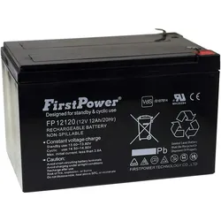 Powery FirstPower Blei-Gel Akku für Rollstühle Elektro-Scooter Elektrofahrzeuge 12Ah 12V VdS