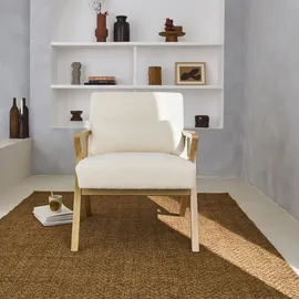 sweeek - Skandinavischer Sessel aus Hevea-Holz mit Bouclé-Bezug - Antoine